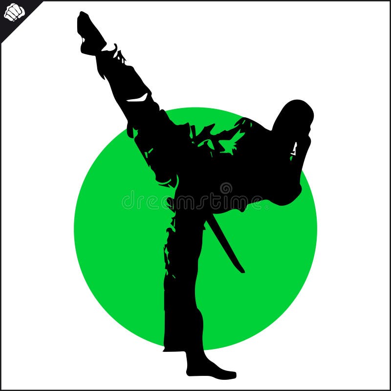krigs- konster Plats för karatekämpekontur