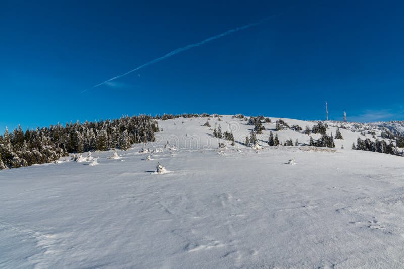Krizava hill on Martinske hole in winter Mala Fatra mountains in Slovakia