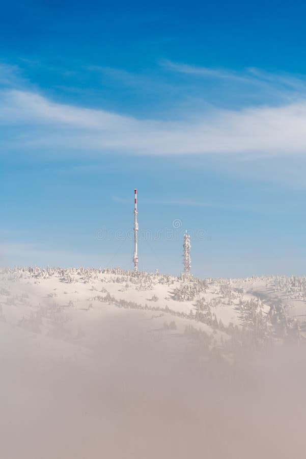 Vrch Krizava na Martinskych holech od vrchu Skalka v zime Malej Fatry na Slovensku