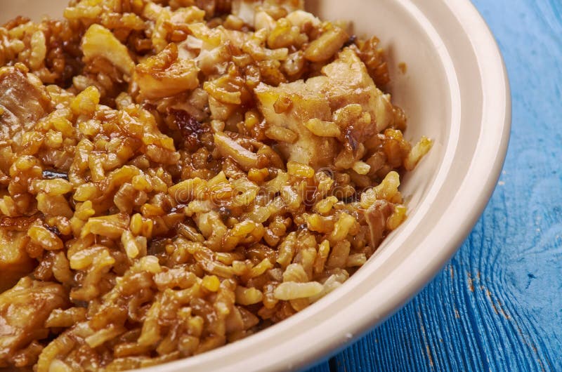 Kroate-ähnlicher Kopffüßer Risotto lizenzfreie stockbilder Kroate-ähnlicher Kopffüßer Risotto lizenzfreie stockbilder