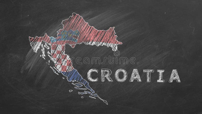 Kroatië. getekende en geanimeerde illustratie.