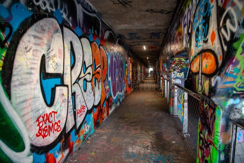 Graffiti im Krog Street Tunnel stockfoto