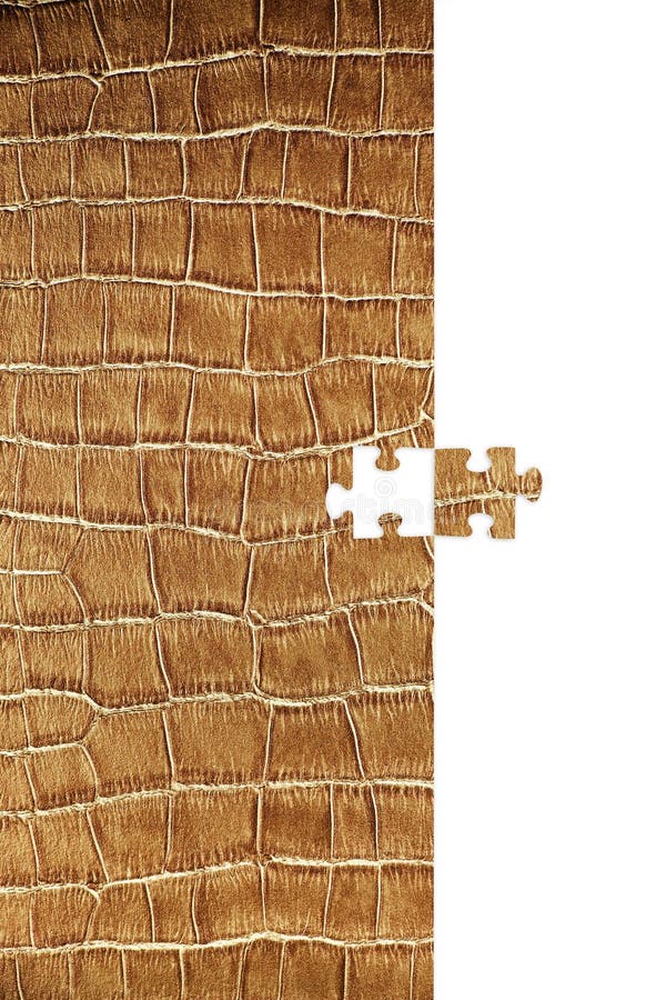 Krokodyl skin texture puzzle z jednym kawałkiem oddzielonym. Koncepcyjny obraz wyjątkowego rozwiązywania problemów lub ich ukończe ilustracja wektor