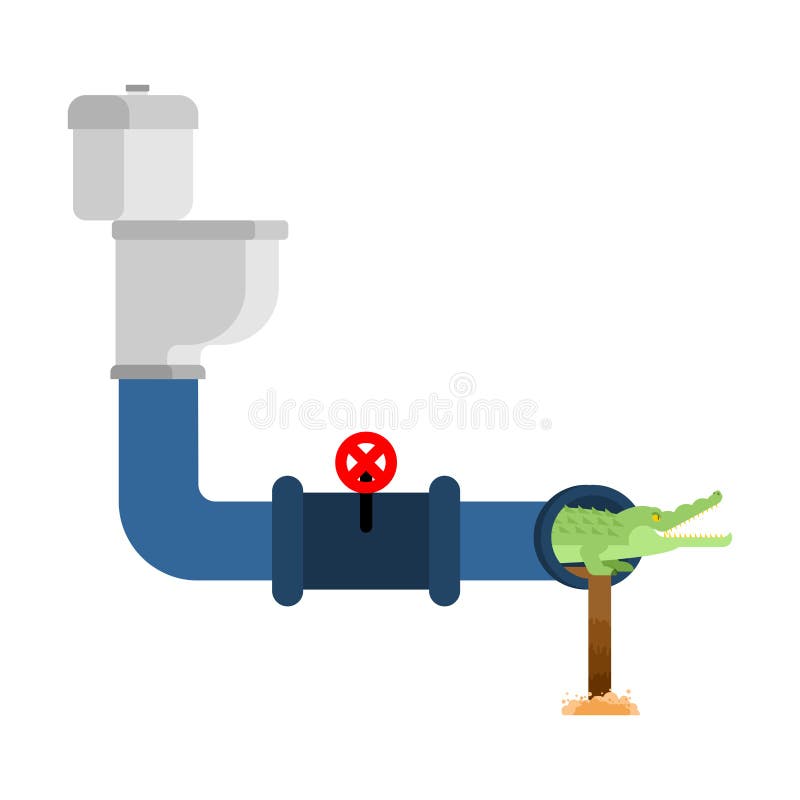 Krokodyl w kanale ściekowym Aligator w kanalizaci drymbie drapieżnika zwierzę royalty ilustracja Krokodyl w kanale ściekowym Aligator w kanalizaci drymbie drapieżnika zwierzę royalty ilustracja