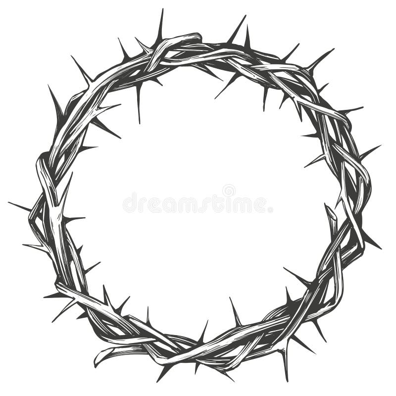 Kronan av bröstkorgens religiösa symbolen för kristendomen, handritad vektorillustration skiss