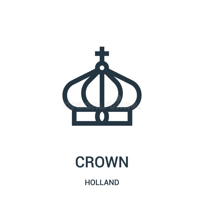 kronasymbolsvektor från den holland samlingen Tunn linje illustration för vektor för kronaöversiktssymbol Linjärt symbol för bruk royaltyfri illustrationer kronasymbolsvektor från den holland samlingen Tunn linje illustration för vektor för kronaöversiktssymbol Linjärt symbol för bruk royaltyfri illustrationer