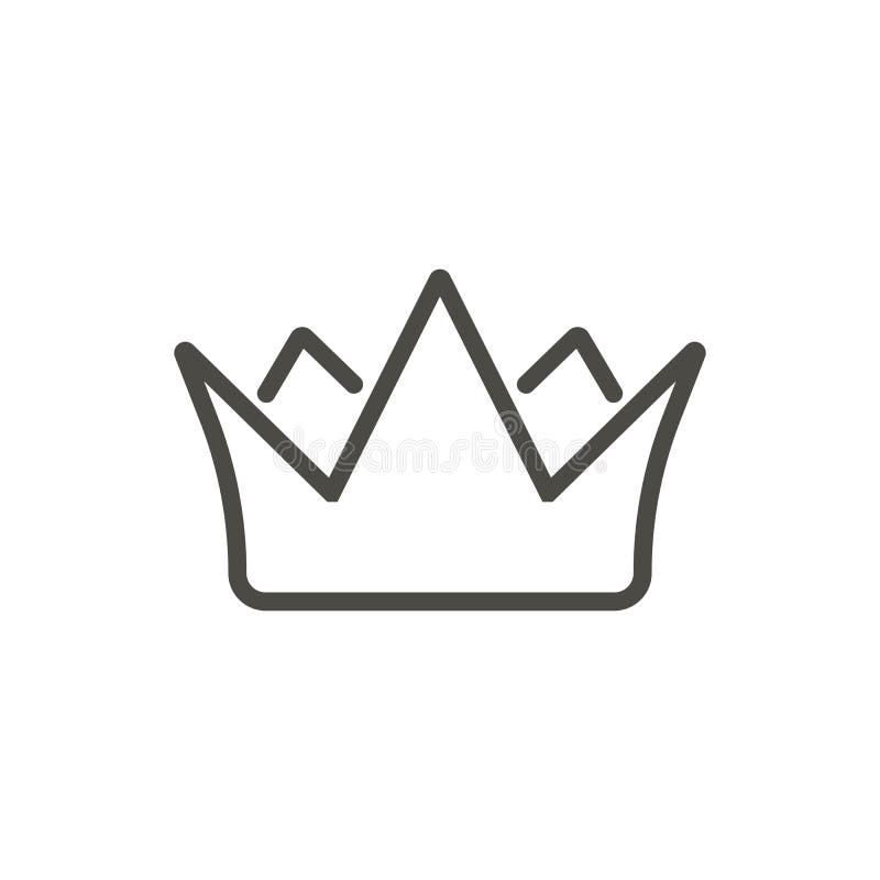 Kronasymbolsvektor Linje konungsymbol vektor illustrationer