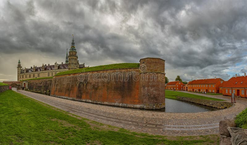 Kronborg kasztelu panorama zdjęcie stock Kronborg kasztelu panorama zdjęcie stock