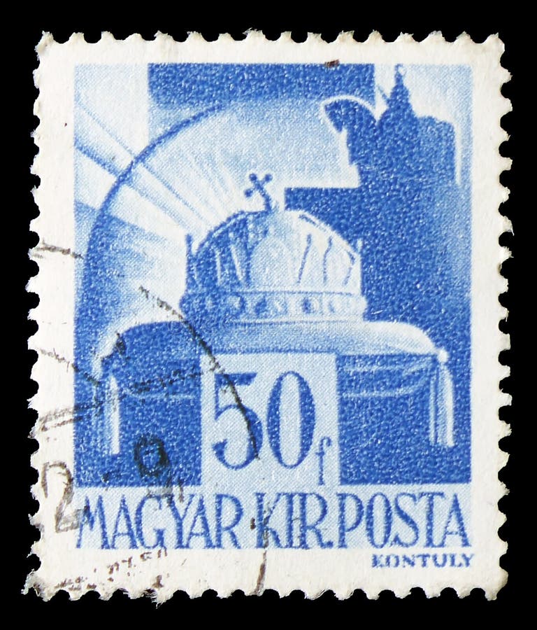 Krone von St Stephen, von Charakteren und von Relikten des ungarischen Geschichte-serie, circa 1943 stockbilder Krone von St Stephen, von Charakteren und von Relikten des ungarischen Geschichte-serie, circa 1943 stockbilder