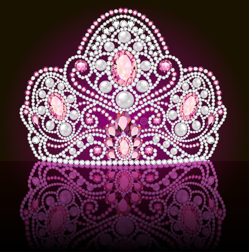 Schöne Diadem Oder Tiara Mit Blauen Diamanten Auf Dunklem Hintergrund.  Lizenzfrei nutzbare SVG, Vektorgrafiken, Clip Arts, Illustrationen. Image  24753435.