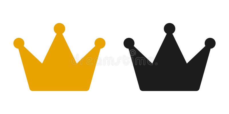 Kronikon Krontecken högkvalitetssymbolen silhuettkrona royaltyfri illustrationer