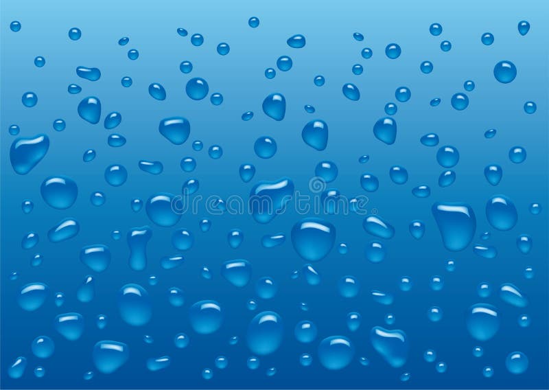 Water droplets on the blue background. Water droplets on the blue background