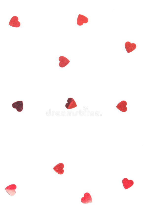 Kropi confetti w postaci serca na białym tle obraz royalty free Kropi confetti w postaci serca na białym tle obraz royalty free