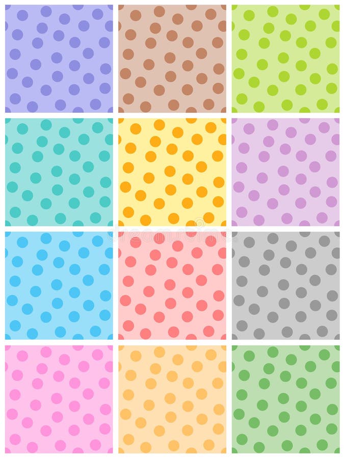 Colorful polka dots seamless pattern collection. available. great for baby themed designs like baby announcement and arrival. Colorful polka dots seamless pattern collection. available. great for baby themed designs like baby announcement and arrival
