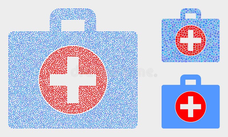 Kropkowane Wektorowe Medyczne skrzynek ikony ilustracji