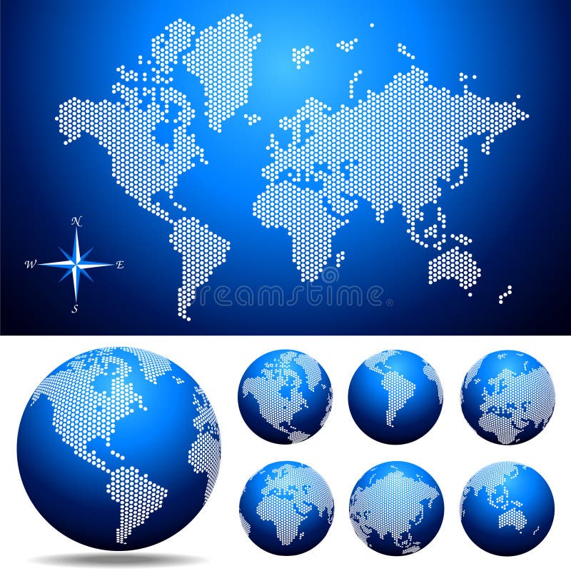 Kropkowany globe mapy świata wektora ilustracja wektor