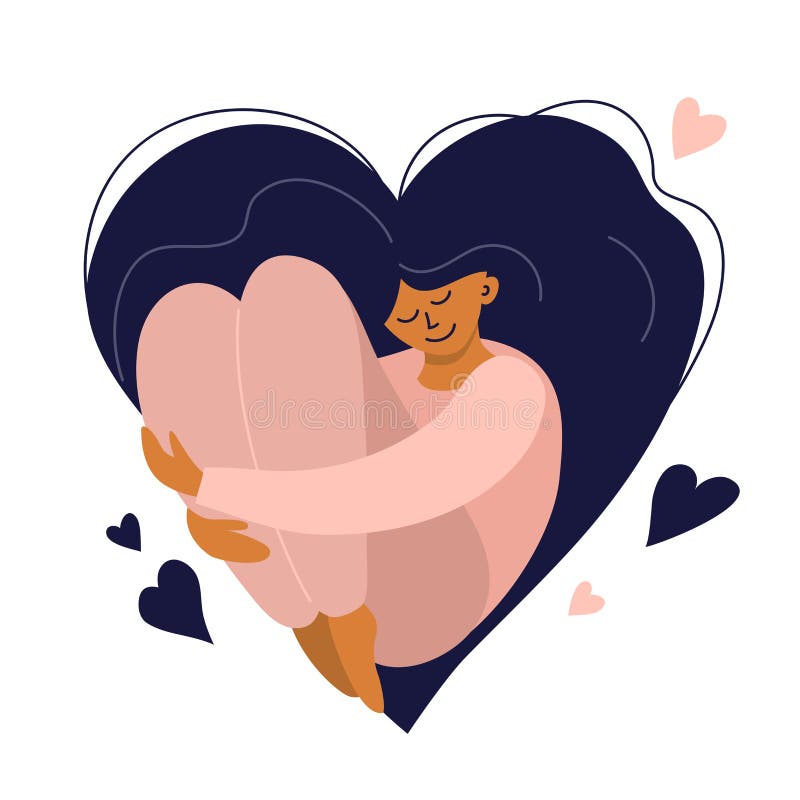 Kroppspositiv självvård eller glad kvinnodagsillustration royaltyfri illustrationer