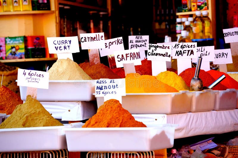 KRUIDmarkt IN MARRAKECH royalty-vrije stock afbeelding KRUIDmarkt IN MARRAKECH royalty-vrije stock afbeelding