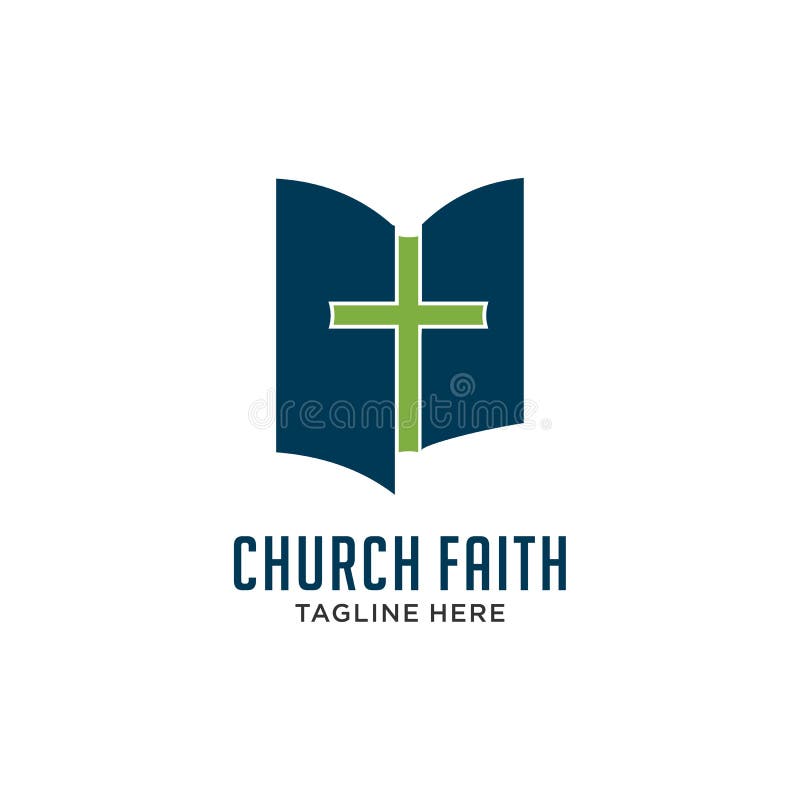 Werken Voor De Kerk Kruis Voor De Kerk Met Een Eenvoudig Logo Vector Illustratie