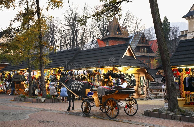 Krupowki gata i Zakopane poland arkivbild Krupowki gata i Zakopane poland arkivbild