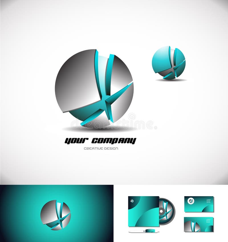 Kruszcowa sfera łamająca błękita 3d loga ikona ilustracja wektor Kruszcowa sfera łamająca błękita 3d loga ikona ilustracja wektor