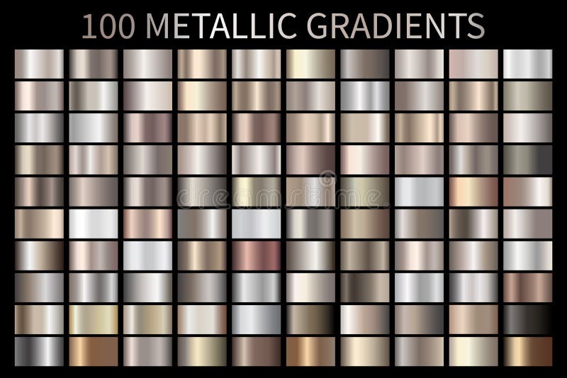 Kruszcowy, brązowieje, osrebrza, złoto, chromu metalu folii tekstury gradient ilustracji