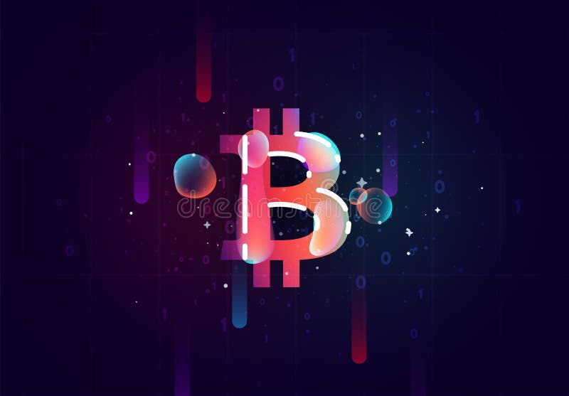 Krypta bitcoina. ilustracja wektor