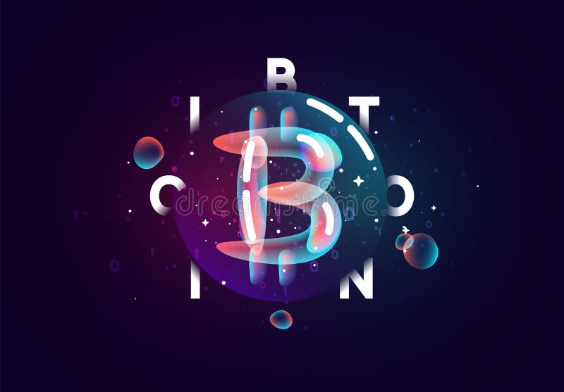 Krypta bitcoina. ilustracja wektor
