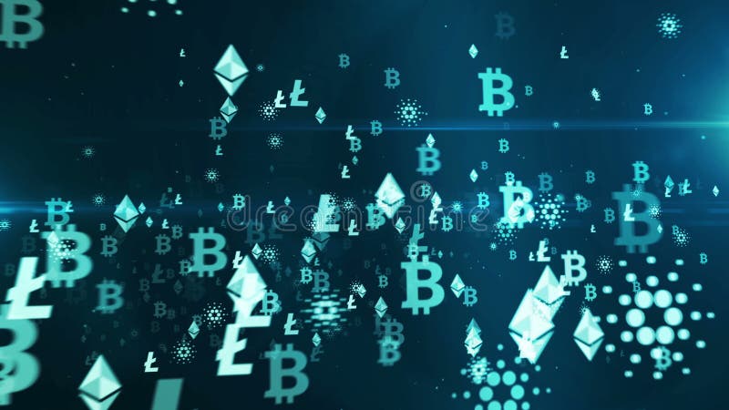 Kryptowährungszeichen für Bitcoin - Wirbelschleife und nahtloser Hintergrund stock abbildung