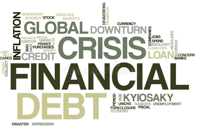 Kryzysu finansowego s?owa chmura ilustracji Kryzysu finansowego s?owa chmura ilustracji