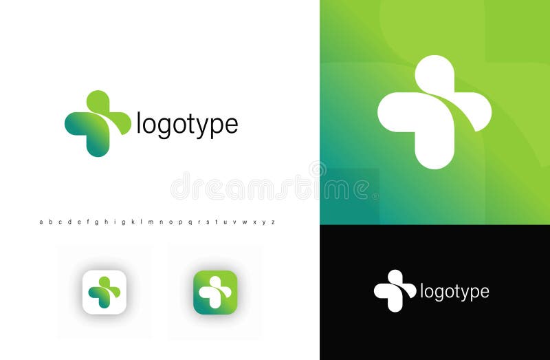 Krzyżowe logo medyczne symbolizujące aptekę zdrowotną i dobrobyt. Idealny dla klinik szpitalnych aptek ilustracja wektor