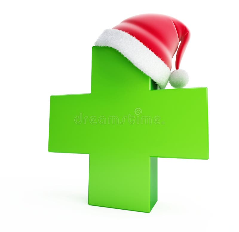 Krzyżuje kapeluszowego medycznego Santa ilustracja wektor