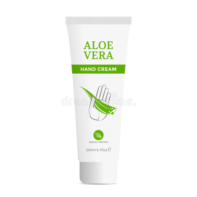 Kräm- aloe vera för hand royaltyfri illustrationer Kräm- aloe vera för hand royaltyfri illustrationer