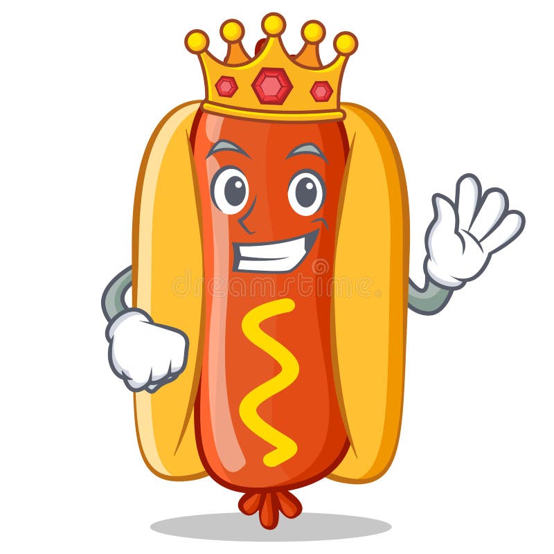 Królewiątka hot dog postać z kreskówki ilustracja wektor Królewiątka hot dog postać z kreskówki ilustracja wektor