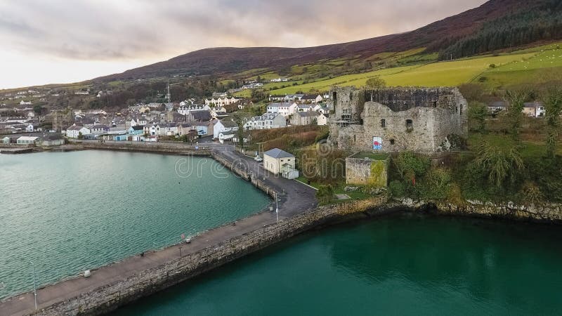 Królewiątka John ` s kasztel Carlingford okręg administracyjny Louth Irlandia obrazy stock Królewiątka John ` s kasztel Carlingford okręg administracyjny Louth Irlandia obrazy stock