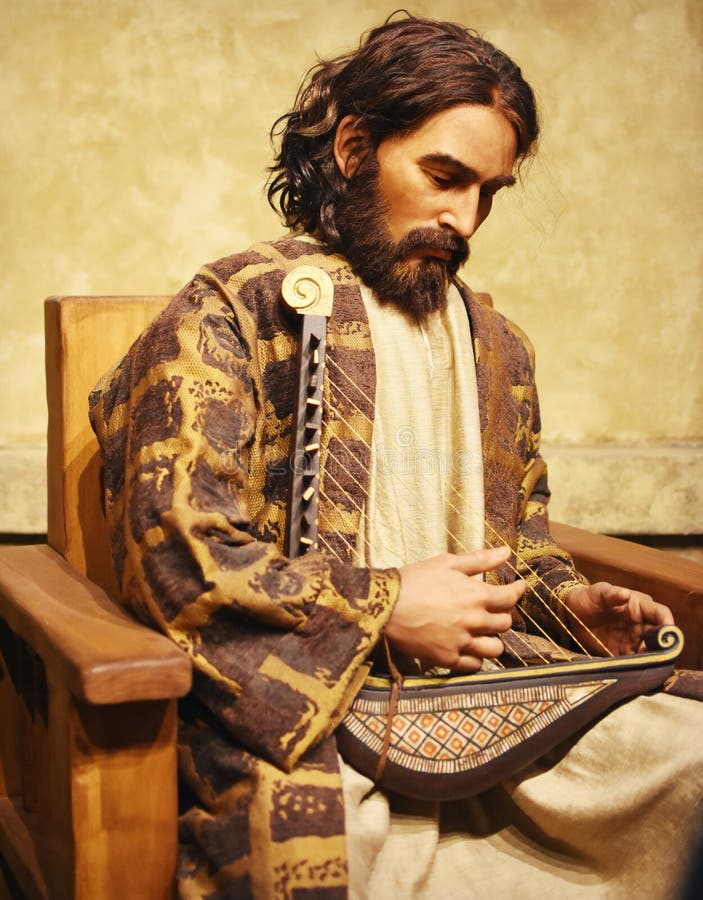 Król Dawid Gra na Harfie zdjęcia stock