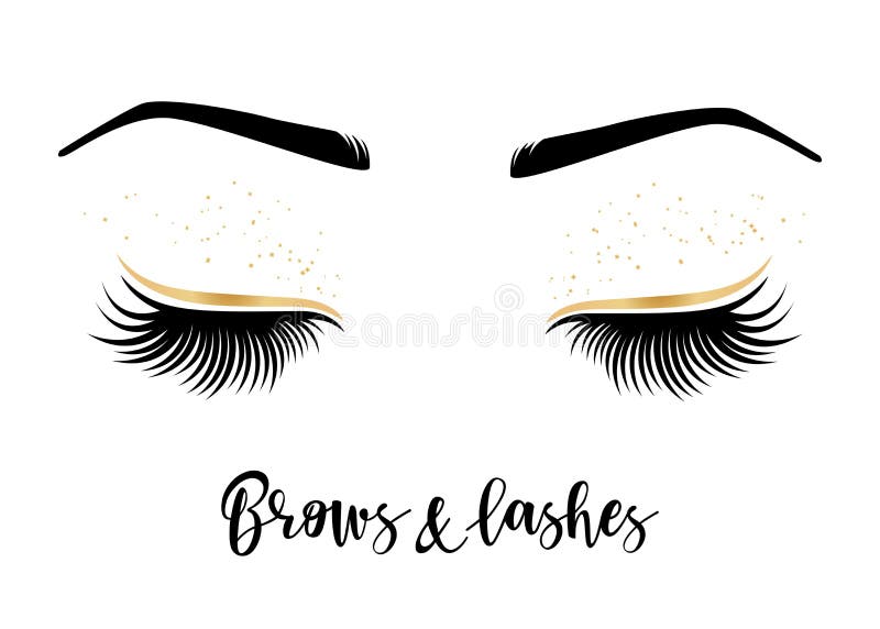 Brows and lashes lettering. Vector illustration of lashes and brows. For beauty salon, lash extensions maker, brow master. Brows and lashes lettering. Vector illustration of lashes and brows. For beauty salon, lash extensions maker, brow master.