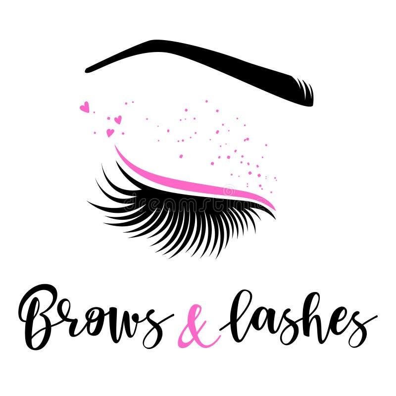 Brows and lashes logo. Vector illustration of lashes and brow. For beauty salon, lash extensions maker, brow master. Brows and lashes logo. Vector illustration of lashes and brow. For beauty salon, lash extensions maker, brow master.