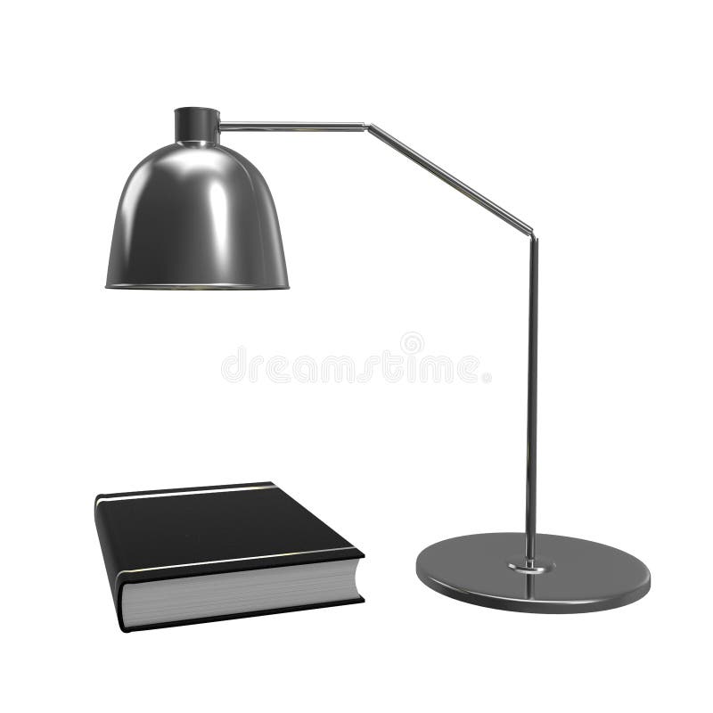 Książka pod stołową lampą Pojęcie kontynuować edukację świadczenia 3 d ilustracja wektor Książka pod stołową lampą Pojęcie kontynuować edukację świadczenia 3 d ilustracja wektor