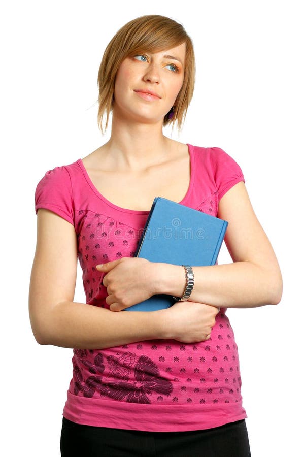 Książka studenckiego uniwersytet myślący gospodarstwa obrazy stock