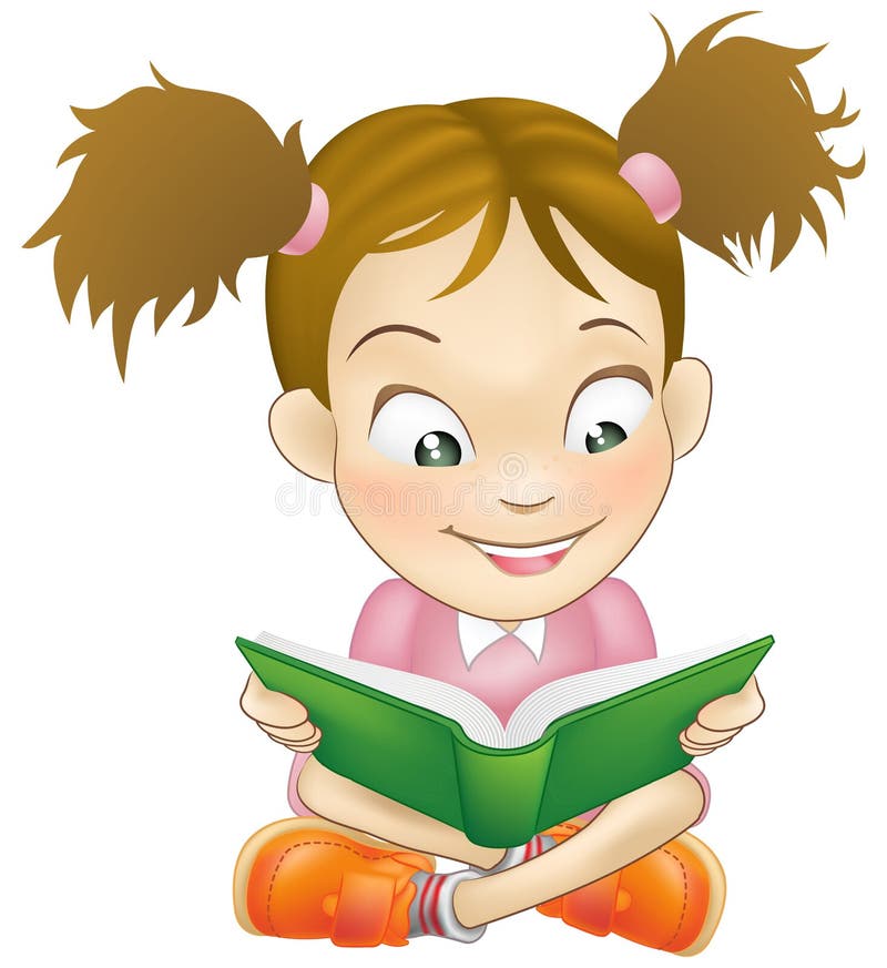 książkowej dziewczyny ilustracyjni czytelniczy potomstwa ilustracja wektor książkowej dziewczyny ilustracyjni czytelniczy potomstwa ilustracja wektor
