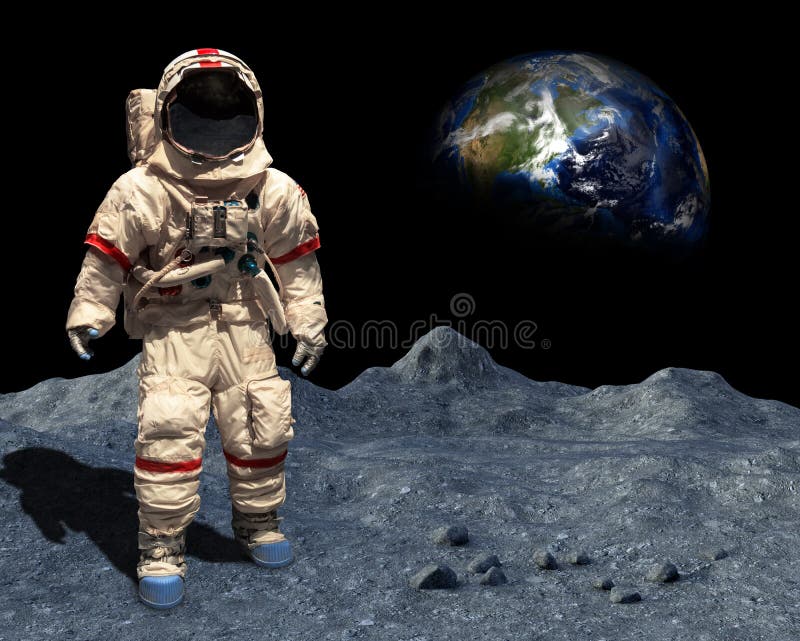 Księżyc lądowanie, astronauta spacer, przestrzeń, Księżycowa powierzchnia