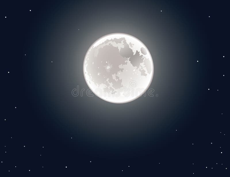 Księżyc w pełni w niebie ilustracja wektor Księżyc w pełni w niebie ilustracja wektor