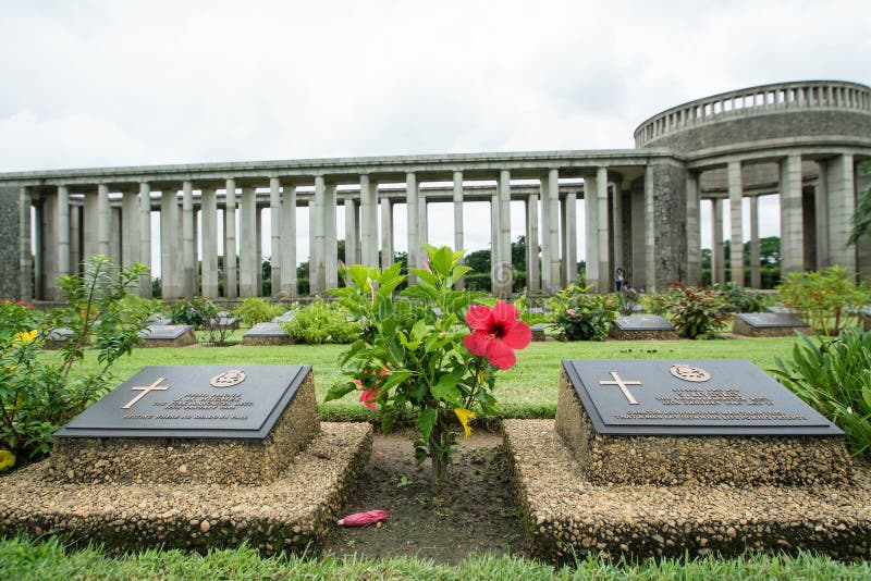 KTAUK KYANT, MYANMAR - JULY 29: War graves at the Htauk Kyant war cemetery on JULY 29, 2015 in Ktauk Kyant, Myanmar. The cemetery