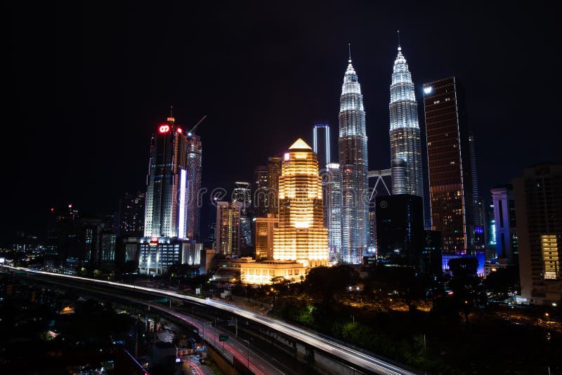 Kuala Lumpur City Center skyline at night view