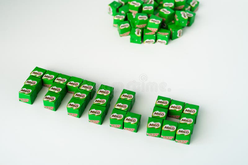 Milo cubes energy bar mini size isolated on a white background