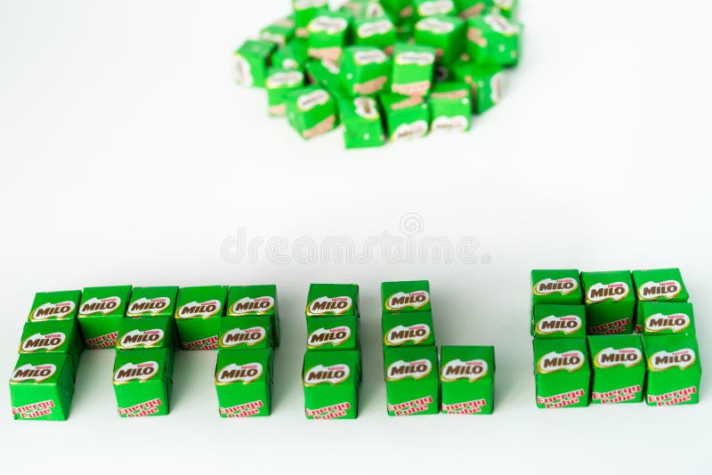 Milo cubes energy bar mini size isolated on a white background