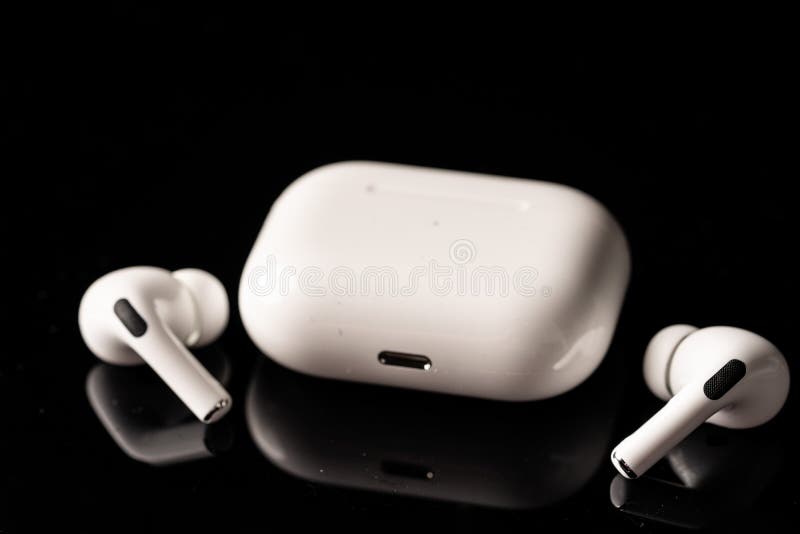 Apple Airpods Pro against black background
