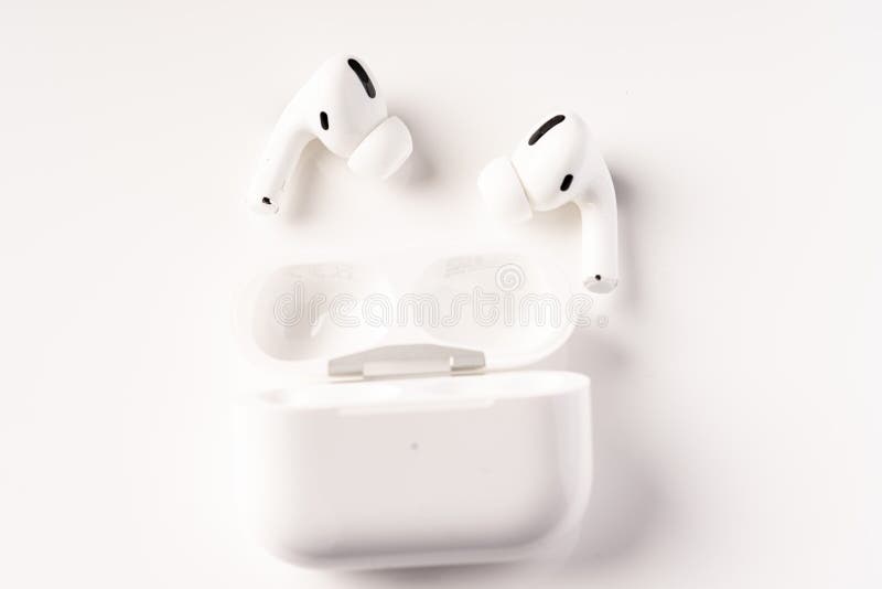 Apple Airpods Pro And Iphone 11 Pro On A Wooden Table Wireless Headphones And Smartphone Editorial Photo Image Of Camera Computer