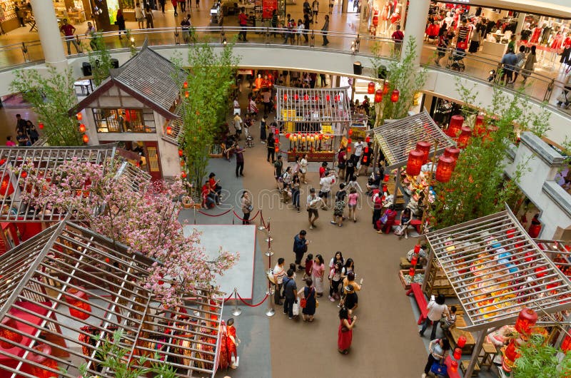 chinese new year decoration of shopping mall in Malaysia Stock